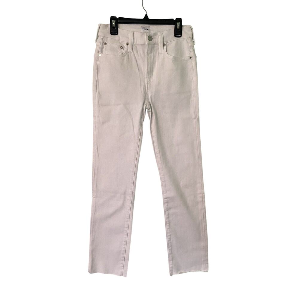 Edwin Women’s 25 Optic White Bree Crop Slim Straight Premium Jeans 25x26